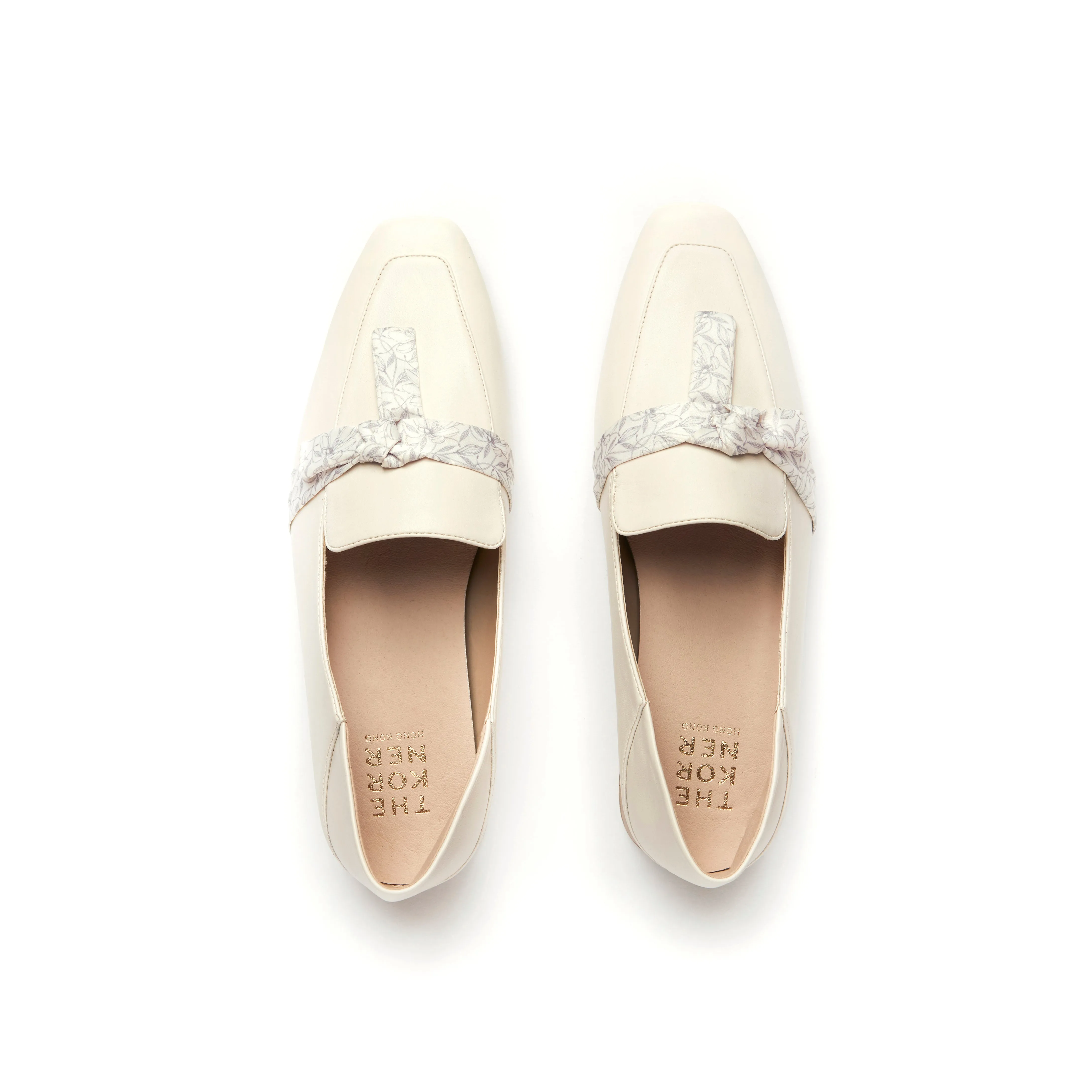Kenni Ribbon Loafers - Beige (BEI) Heel Power