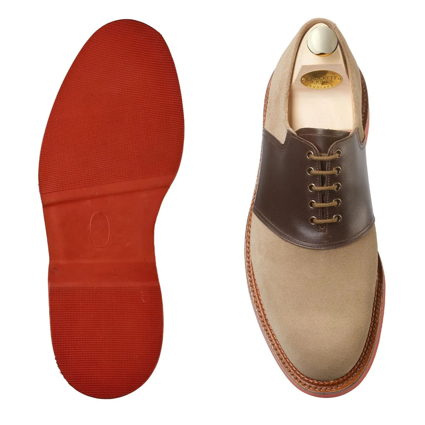 Penn Khaki Suede & Dark Brown Wax Calf Elegant Style Weekend Comfort