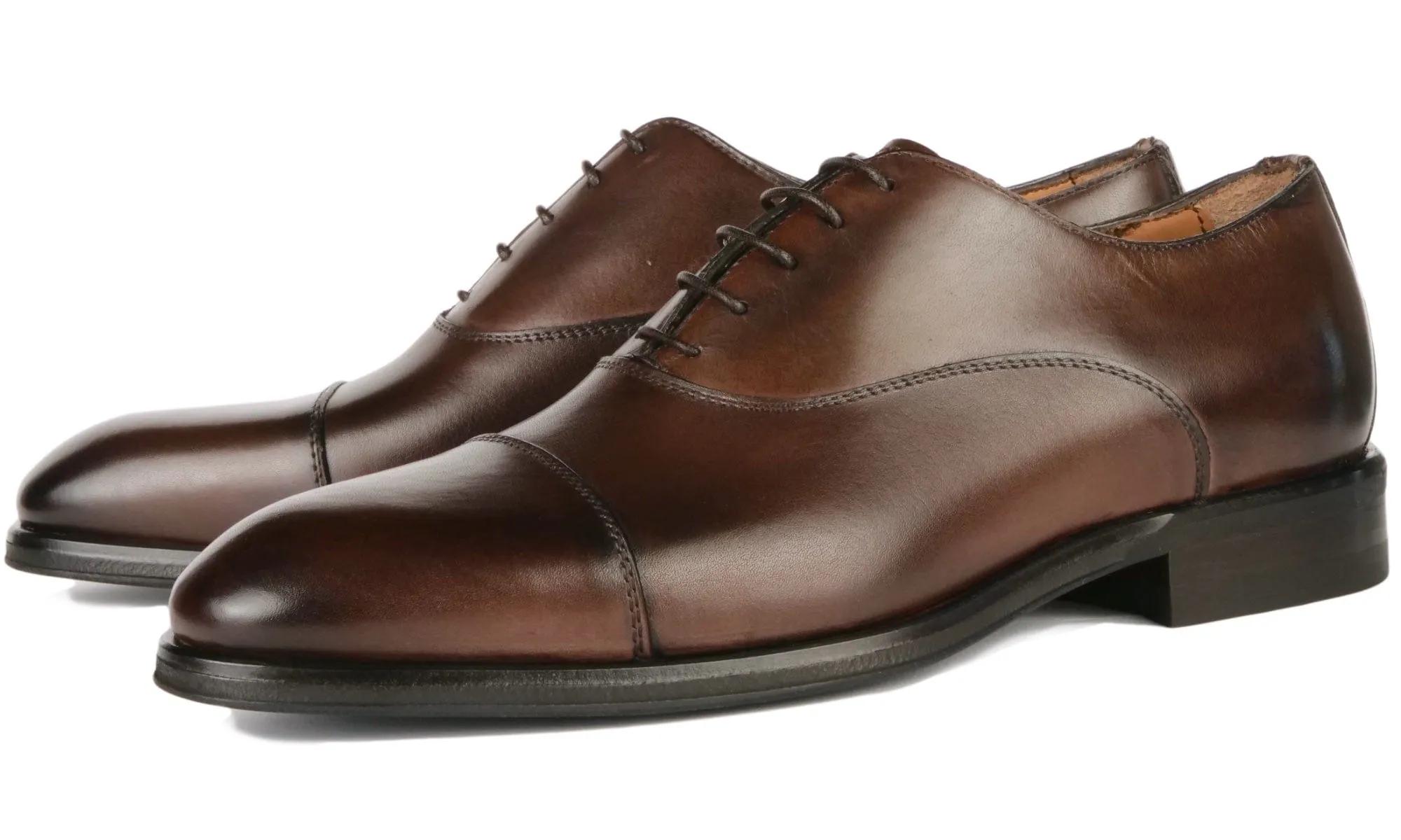 Eton Cap Toe Oxford Brown Vibram Sole Step Leather