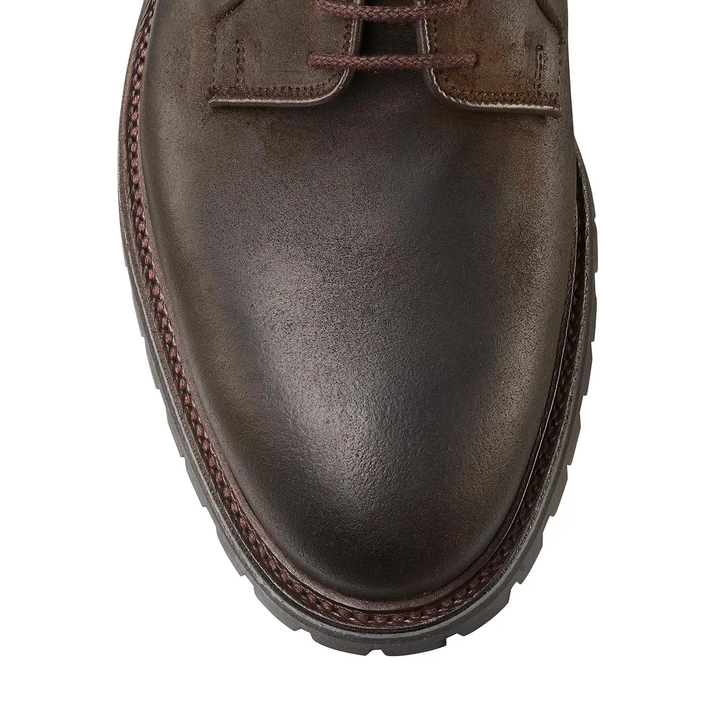 Smooth Modern Finish Lanark 3 Dark Brown Rough-Out Suede