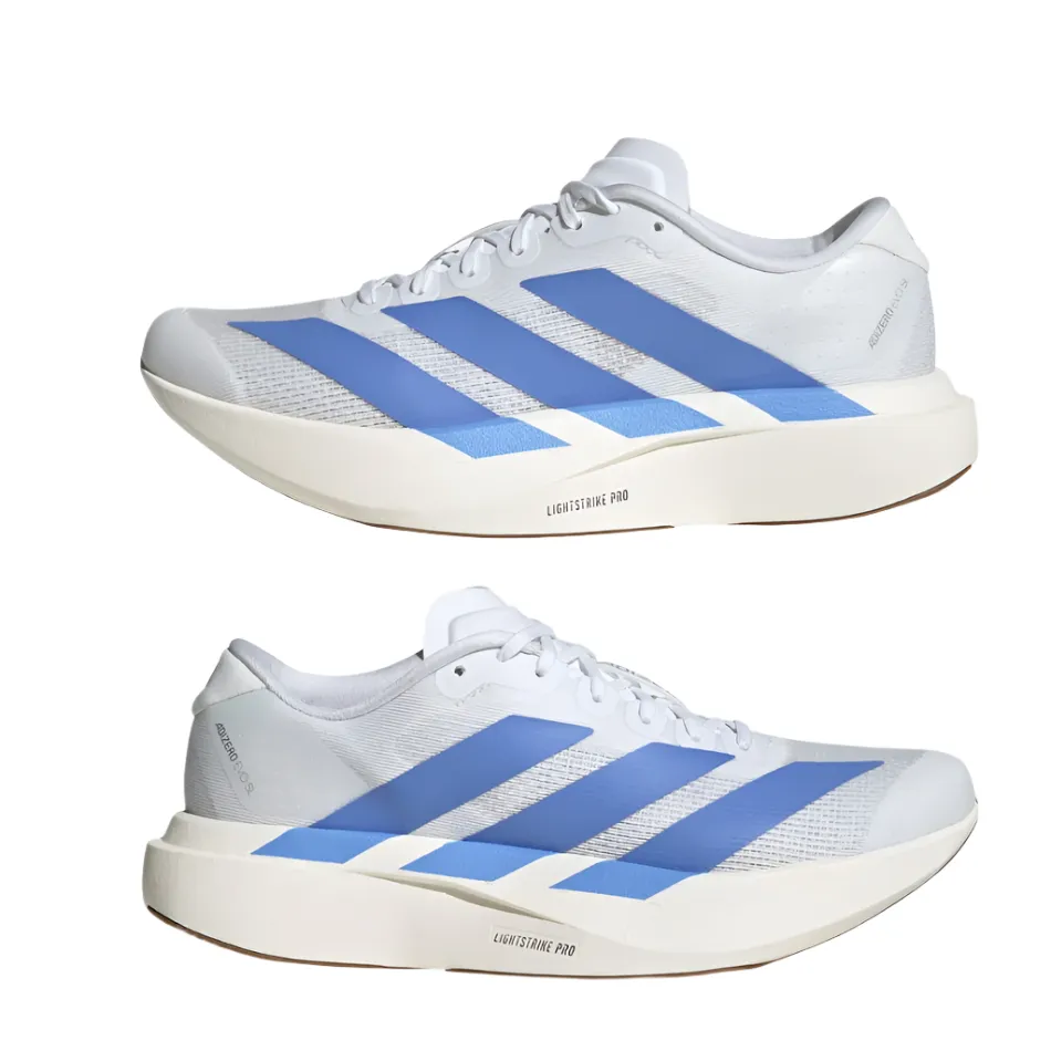 Adidas Women's Adizero Evo SL Running Shoes in FTWR White/Blue Fusion/Off White AW25 environmentally - conscious Tear Resistant