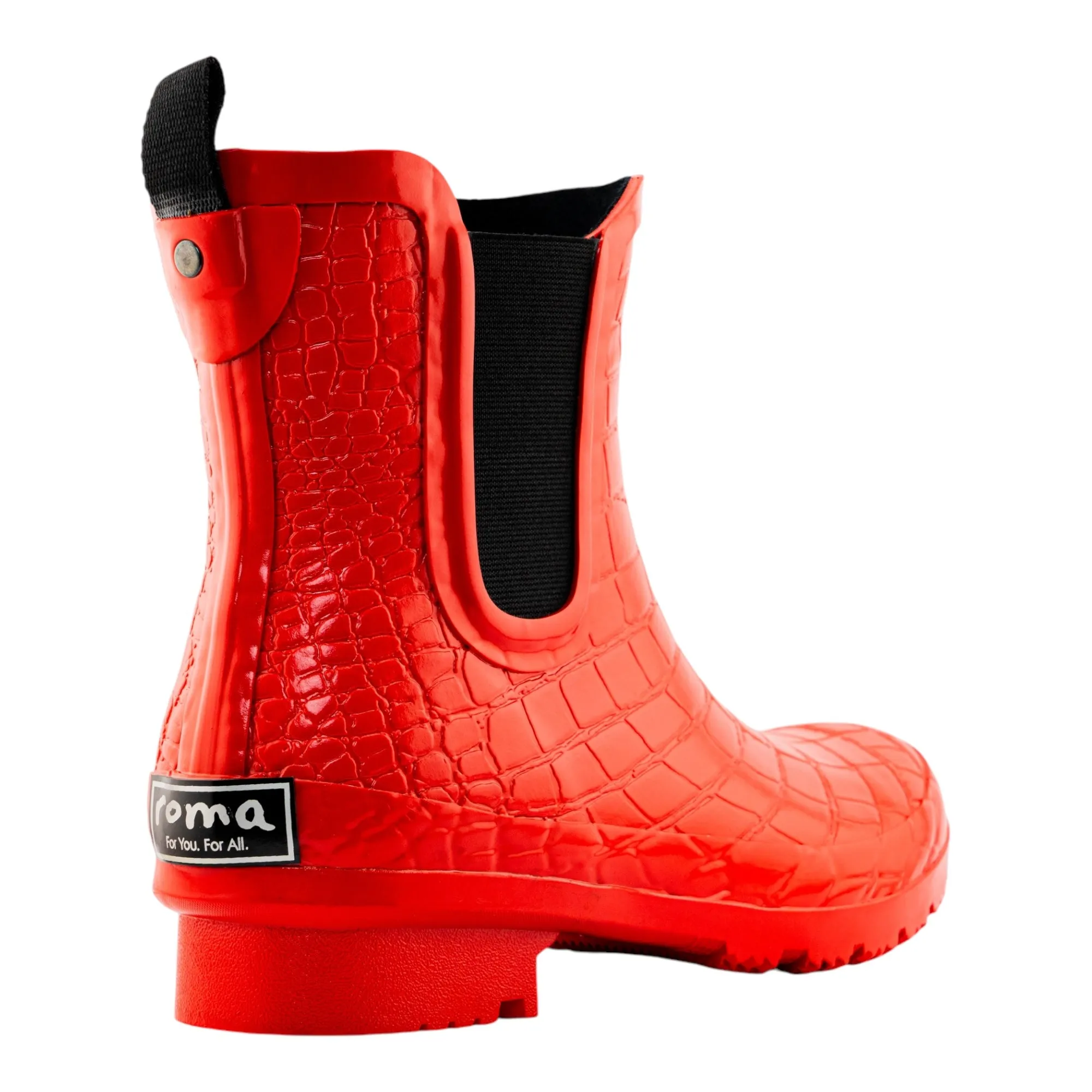 Chelsea Red Croc Emboss Women's Rain Boots Day-to-Day Comfort