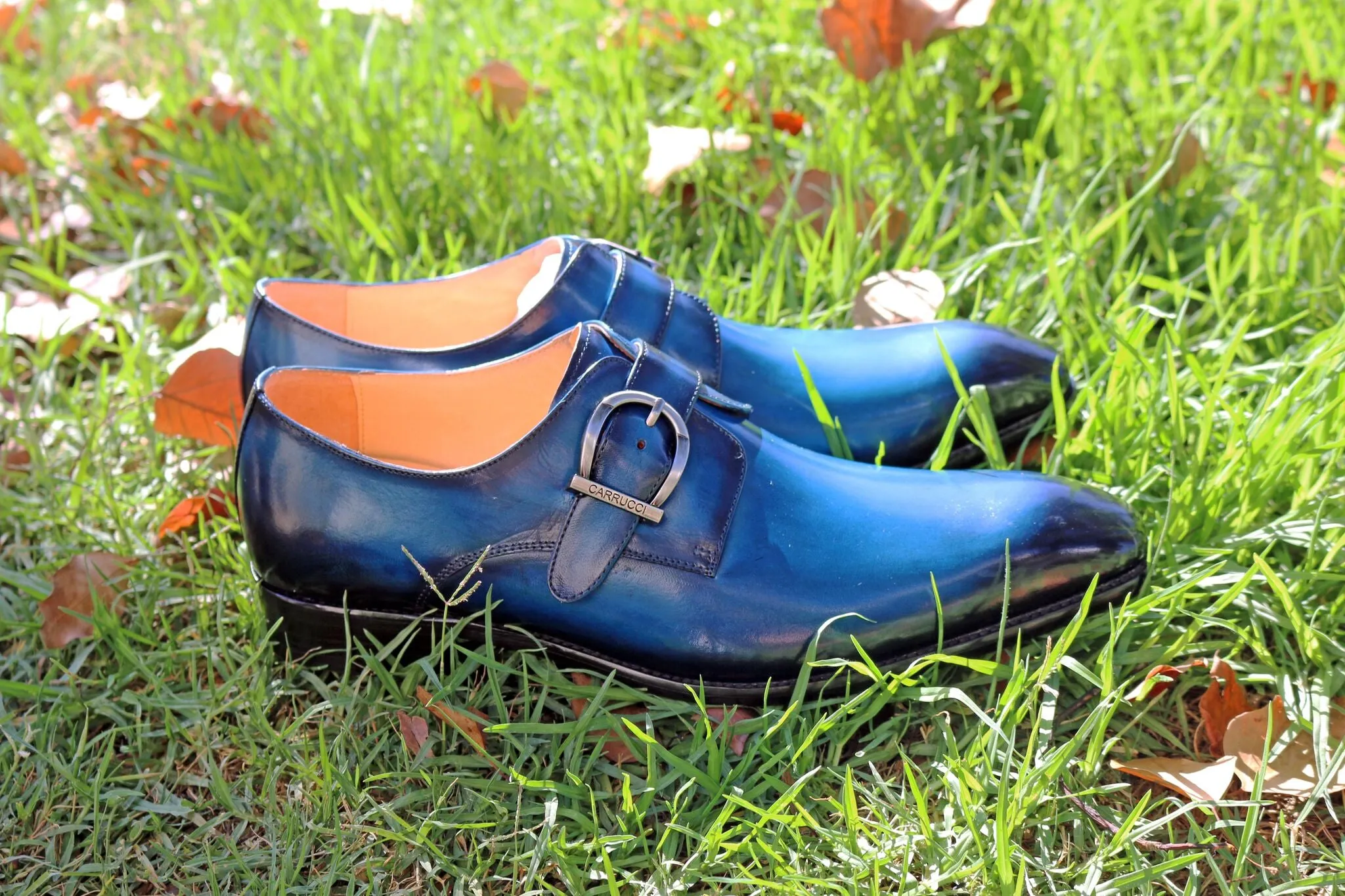 Insole Comfort Calfskin Monkstrap Blue