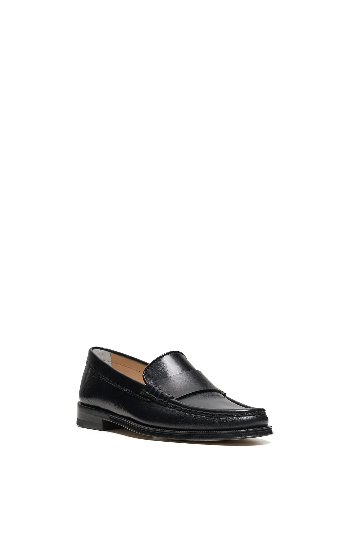 Korean Cool Relaxed Walking Comfort Seren Loafer in Black Leather