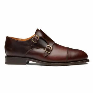 Leather Casual STEEL TOE MONK STRAP SHOE DANTE BROWN