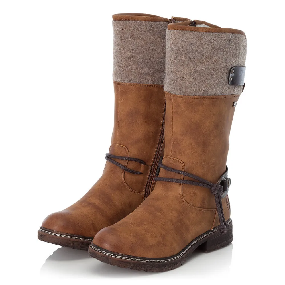 Rieker Dominika 74 Noce/Kastanie/Wood High Boot (Women's) Mountain Expedition Ventilated