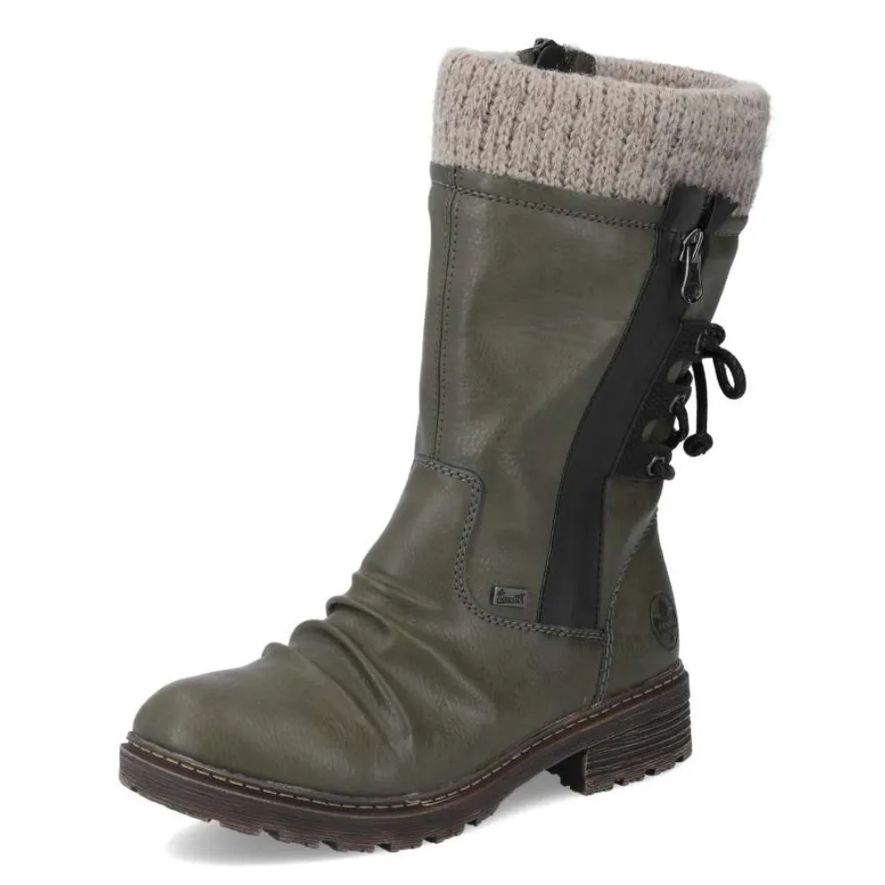 Rieker Dominika 56 Forest/Black/Stein Boot (Women's) Winter Ready Boots Frozen Footwear