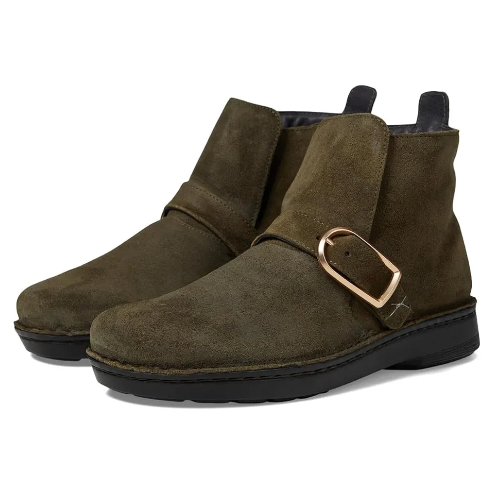 Naot Kolmer Olive Suede Ankle Boot (Women's) Chilly Adventure Strong