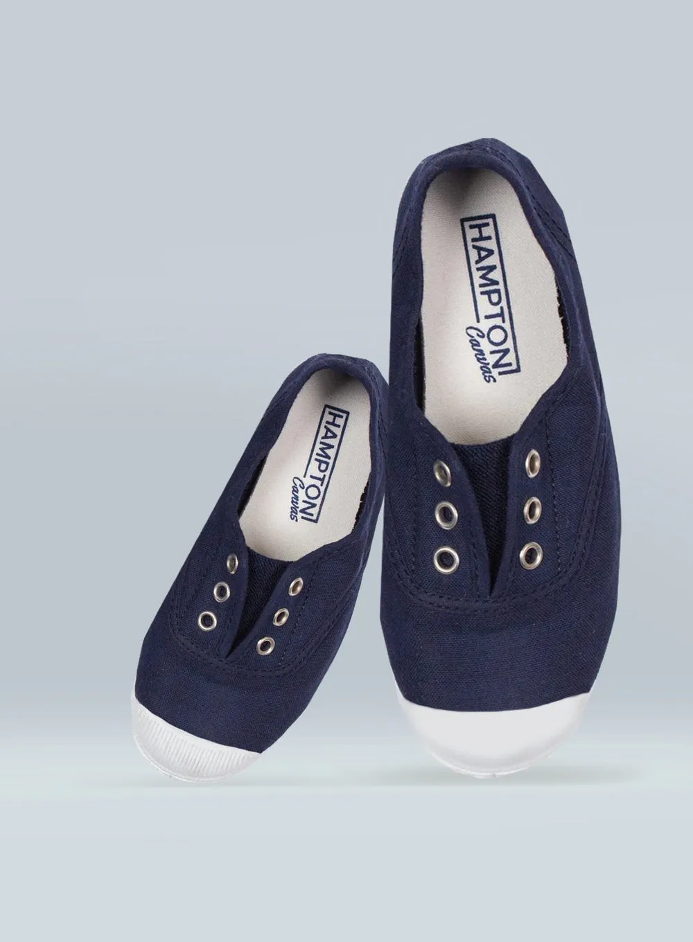Hampton Canvas Plum Plimsolls in Navy Cherry Pop