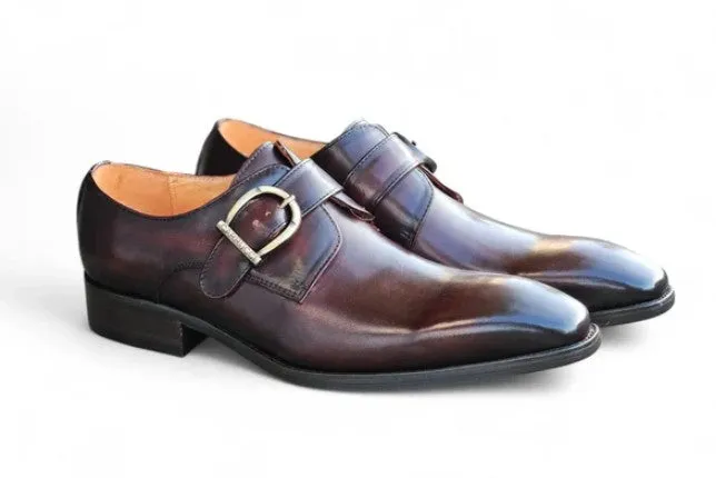 Bride Match Walk Ease Calfskin Monkstrap Chestnut