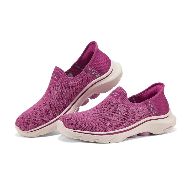 SLIP-INS: GO WALK 7 - 125219/PLUM Quick Slip On Walk Travel Ready Fit