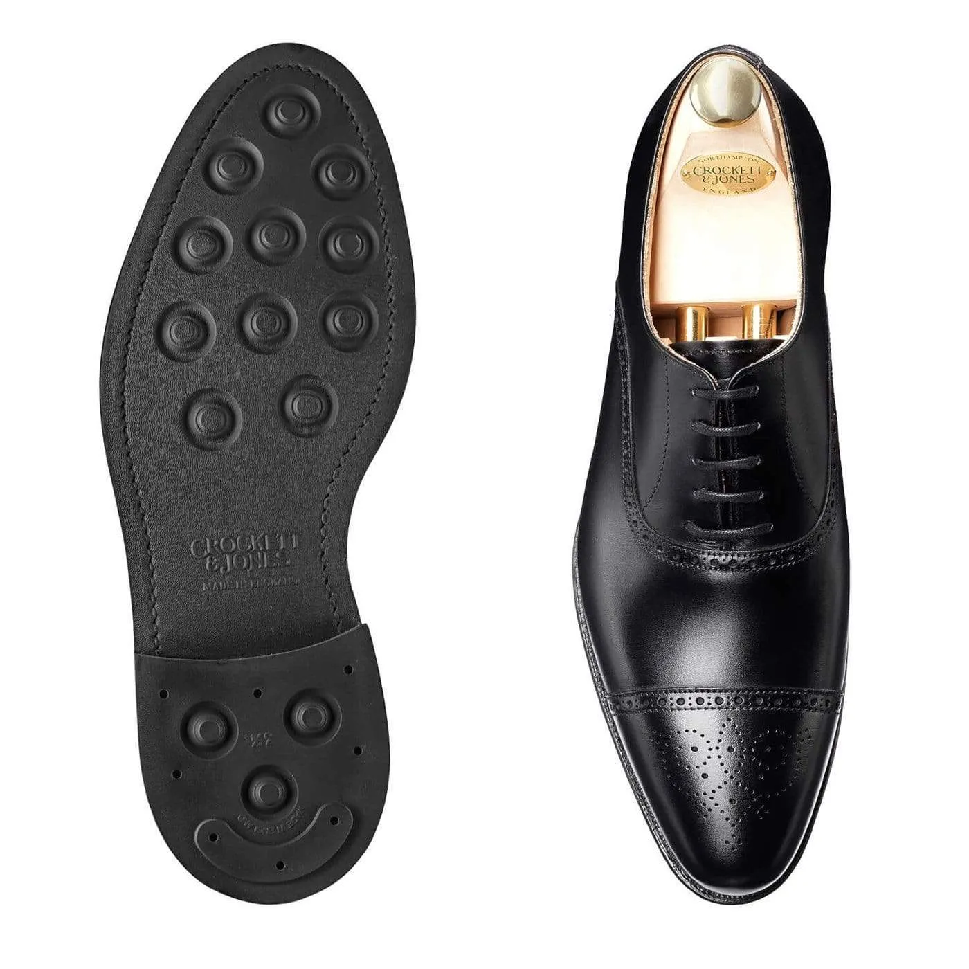 Malton Black Calf Leather Look Sleek Design