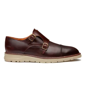Fashionable STEEL TOE MONK STRAP SHOE GRAND BROWN