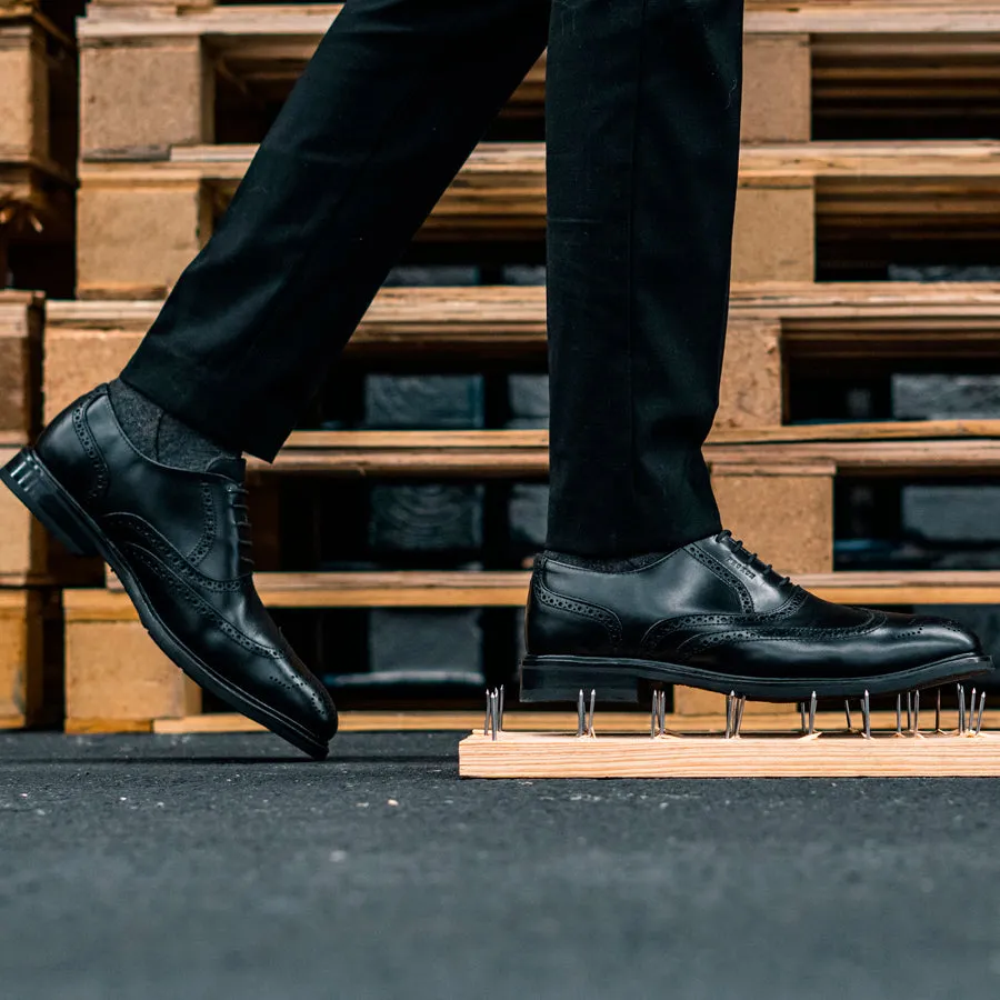 Quick Walking Formal Elegance STEEL TOE OXFORD SHOE PILOT BLACK