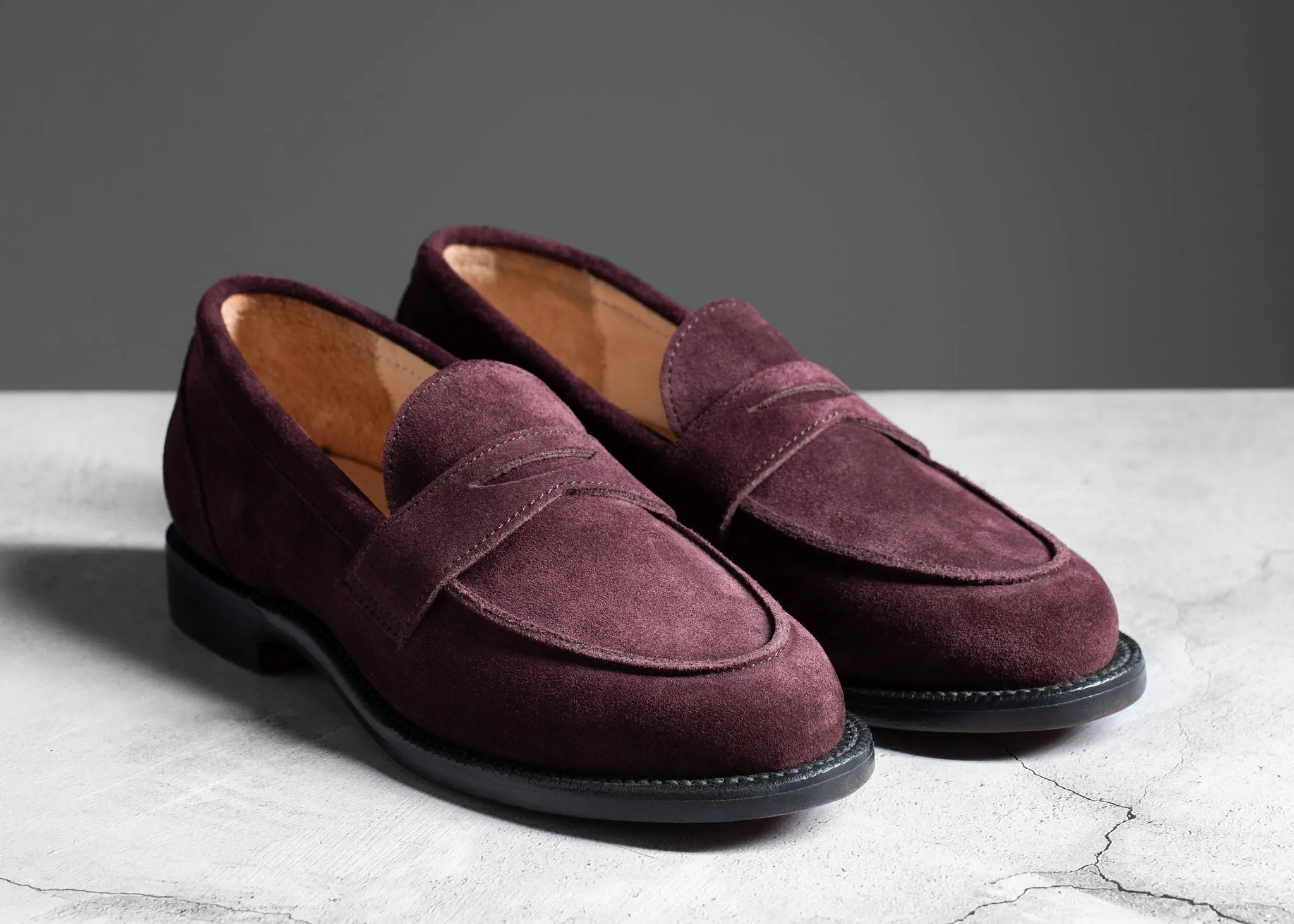 Clara Penny Loafer Berry Suede Quality craftsmanship