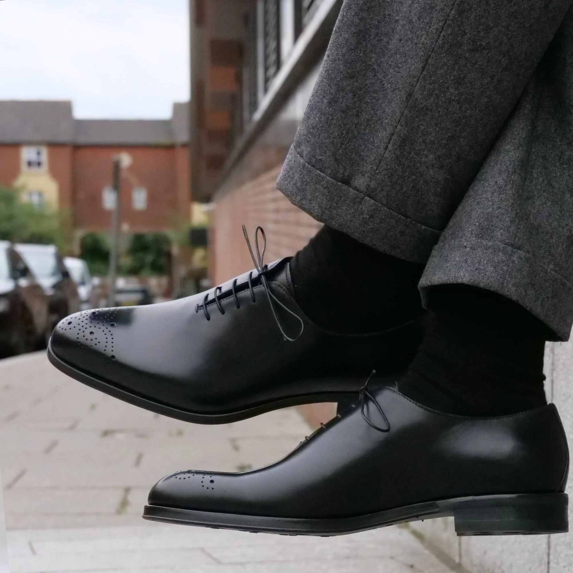 Everyday Shoes Business Ready Soho Wholecut Oxford Brogue Black