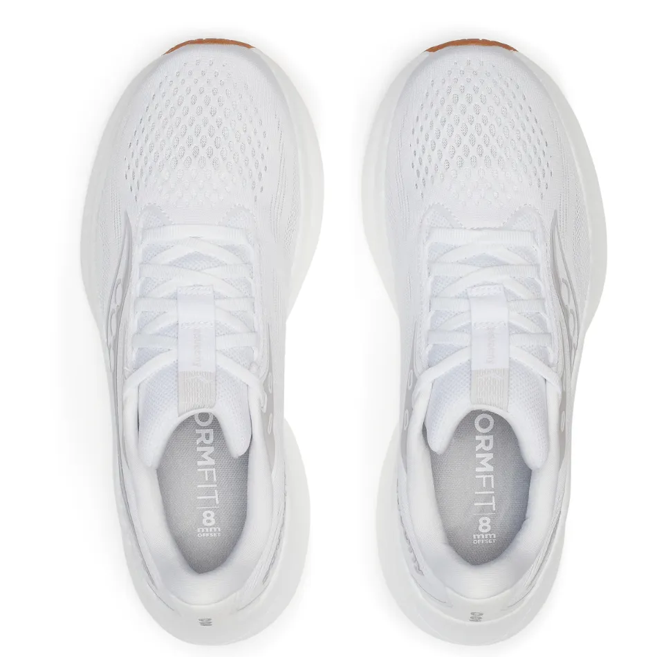 Saucony Women's Ride 18 Running Shoes in White/Gum - Online Exculsive running in a steppe area shoes