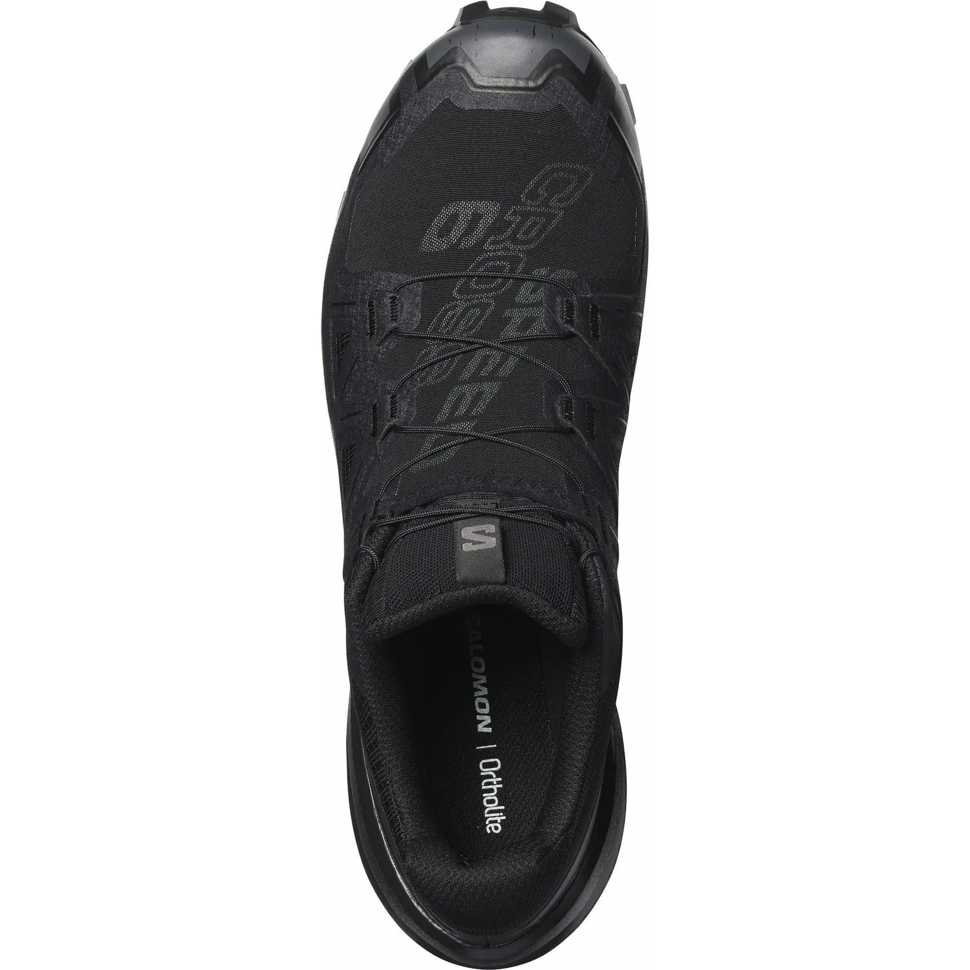 Outsole channels disperse force on impact zones trail gear Salomon Speedcross 6 Mens Trail Running Shoes - Black