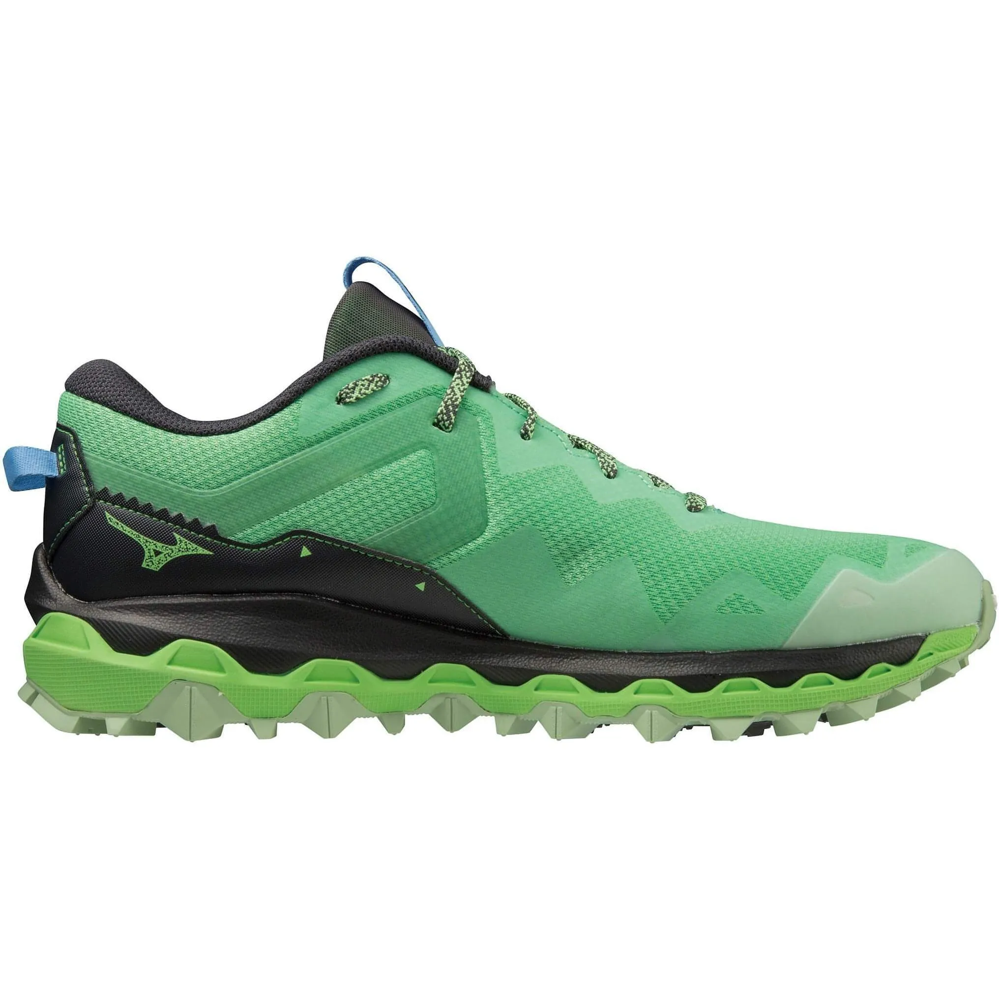 Stable base Ankle Support Mizuno Wave Mujin 9 Mens Trail Running Shoes - Green