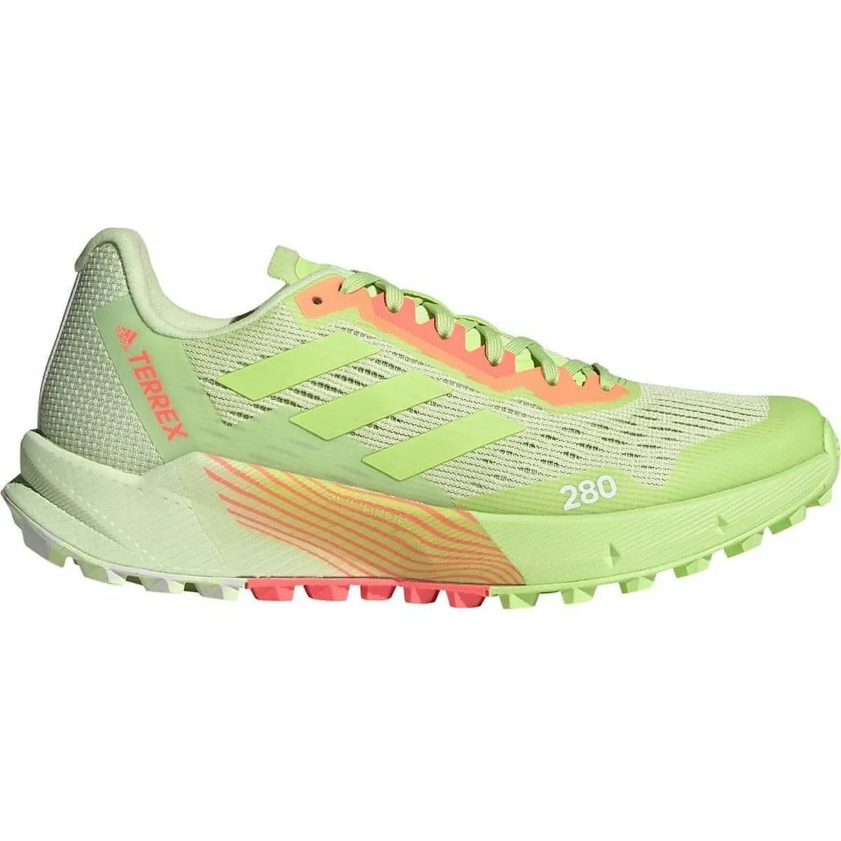 adidas Terrex Agravic Flow 2 Womens Trail Running Shoes - Yellow Outsole wrap adds protection during lateral motion
