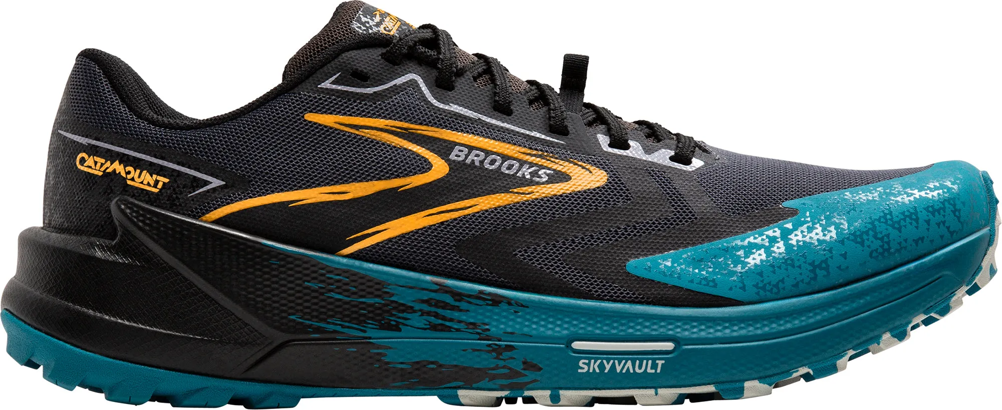 Brooks Catamount 3 Mens Trail Running Shoes - Black Mesh Structure