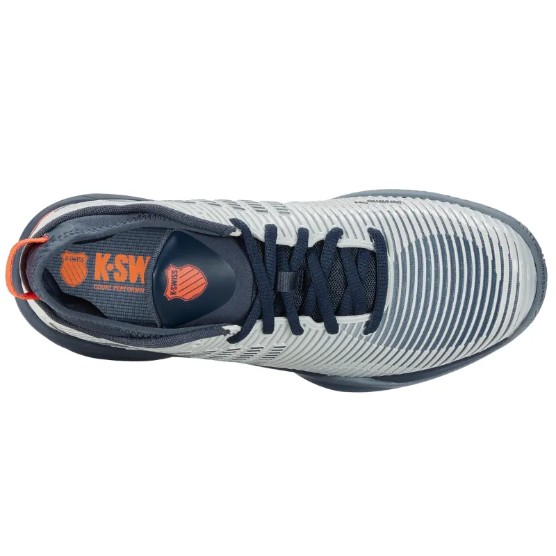 Training session K Swiss Hypercourt Supreme AC Blue Blush / Orion Blue / Ibis Mens Tennis Shoes
