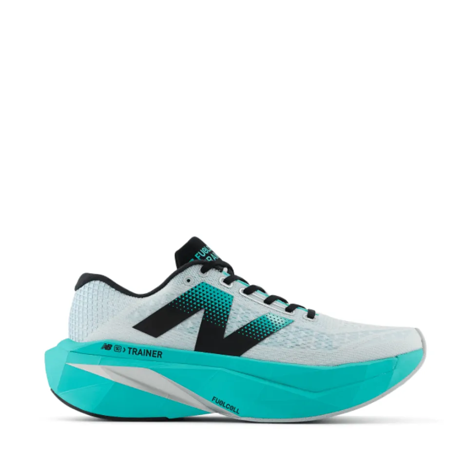 running in the afternoon shoes treadmill - specific shoes New Balance SuperComp Trainer v3 Men's Running Shoes White with Cyber Jade AW24
