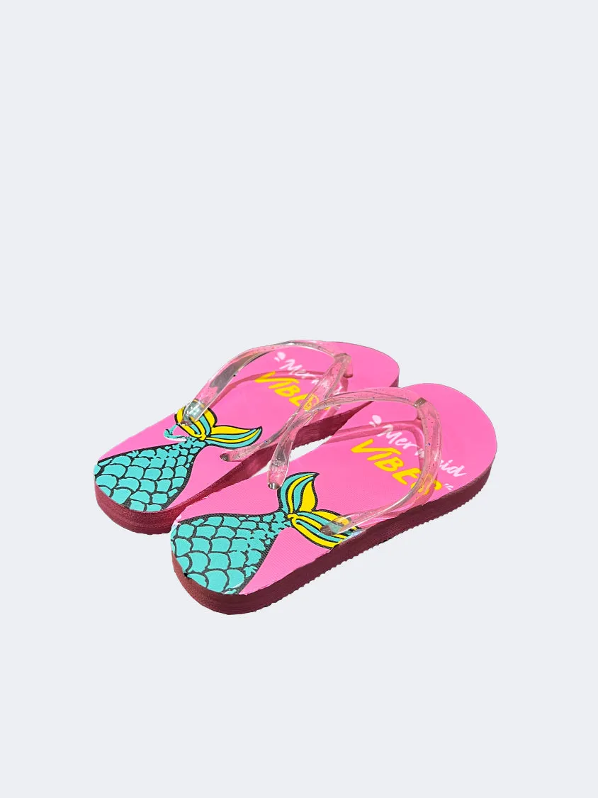 Soft Interior Oil And Gaz Sheet Kids Beach Slippers Pink