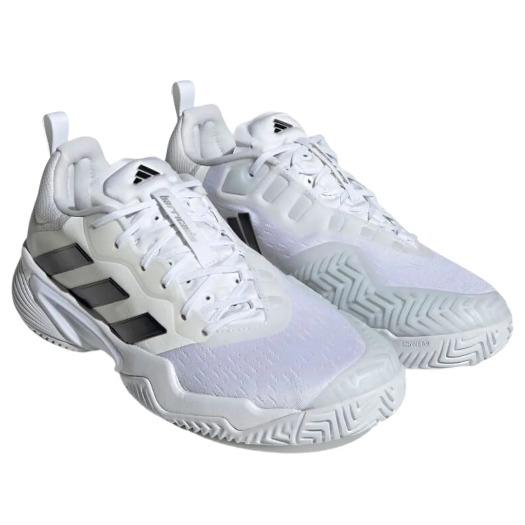 Fashionable Adidas Barricade Mens Tennis Shoes - White/Black/Silver