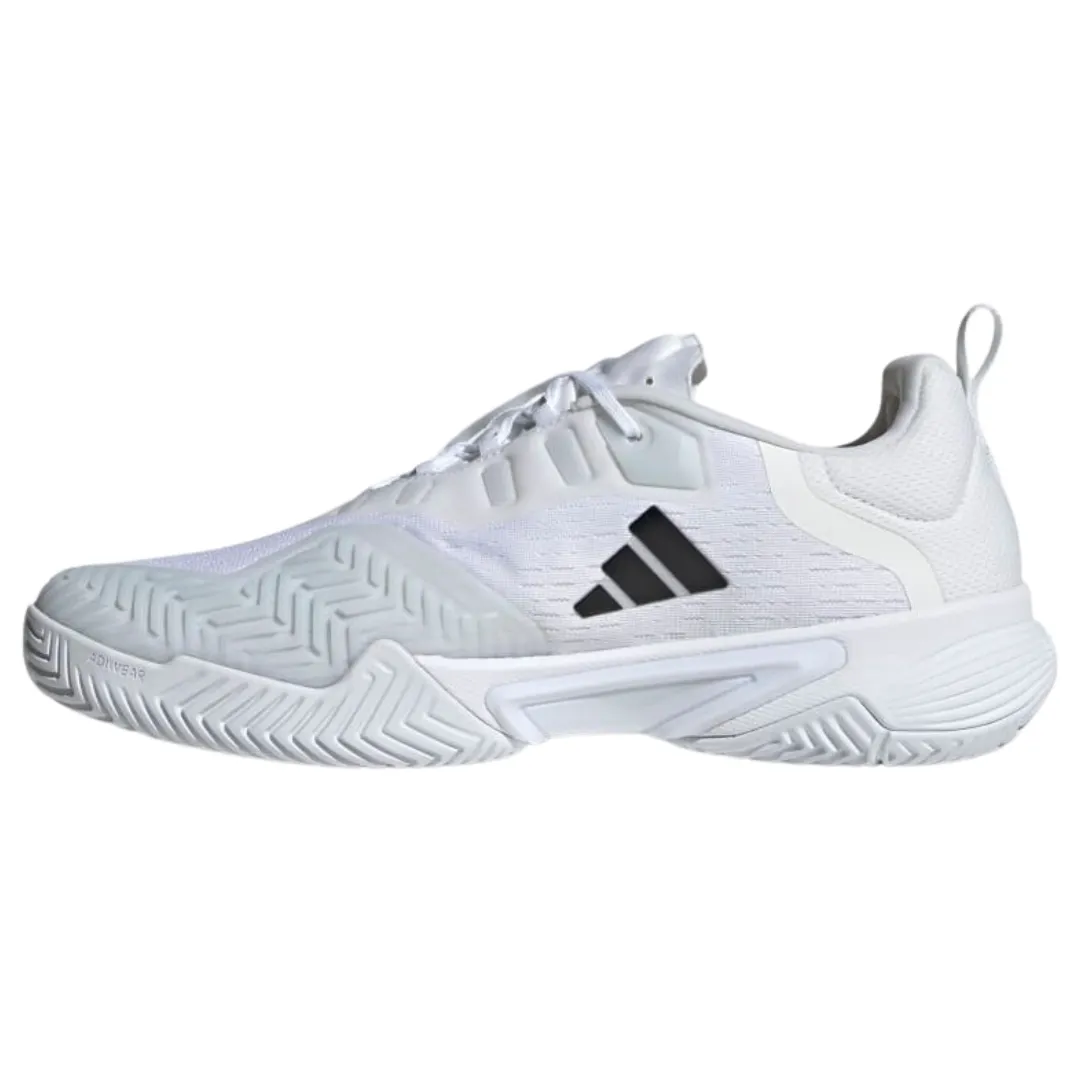 Flex support Adidas Barricade Mens Tennis Shoes - White/Black/Silver