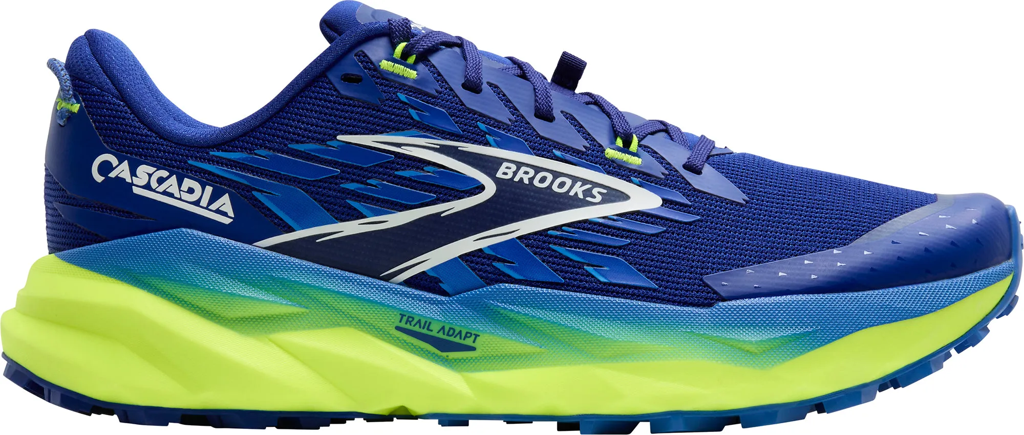 Flex Fit Shock absorption Brooks Cascadia 19 Mens Trail Running Shoes - Blue