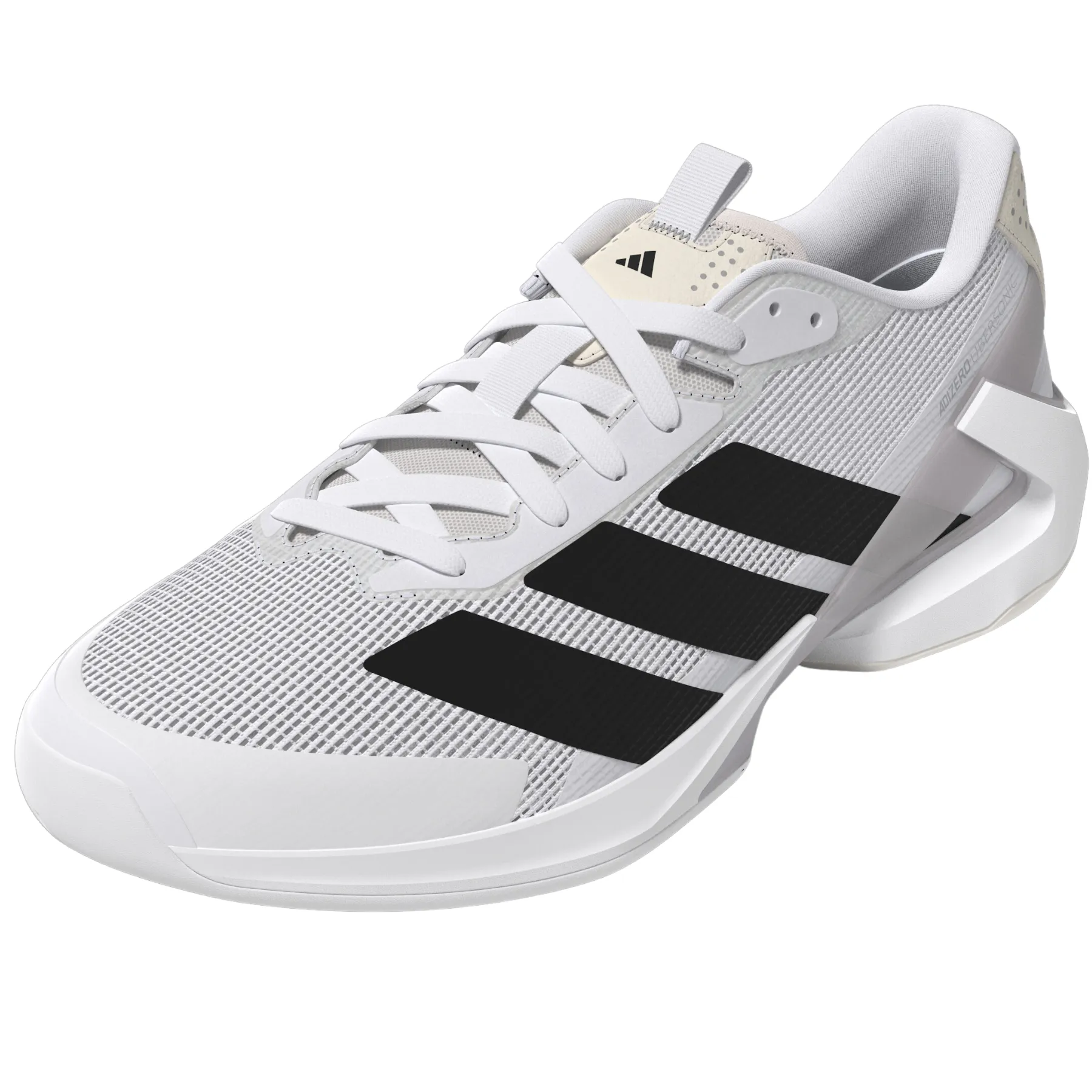 Low Profile Adidas Adizero Ubersonic 5M Men Tennis Shoes - Cloud White / Core Black / Silver Metallic