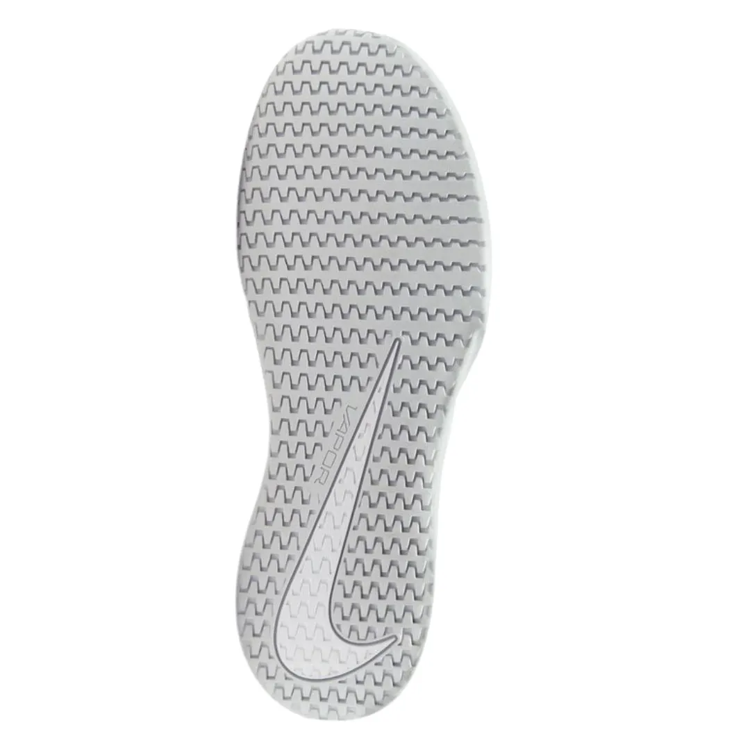 Nike Vapor Lite 2 HC Women Hard-Court Tennis Shoes - White/Metallic Silver-Pure Plantinum Functional Mesh