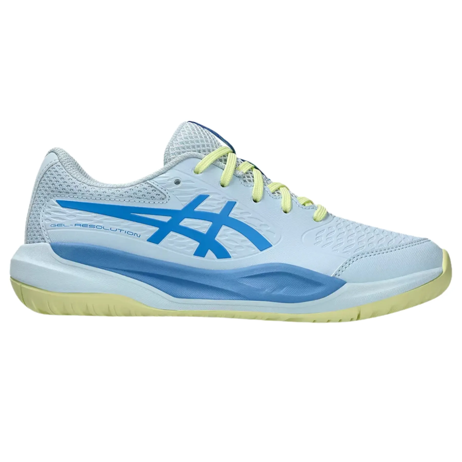 Cushioned Feel Daily Activity Asics Gel Resolution X GS Tennis Shoes - Light Blue / Blue Coast