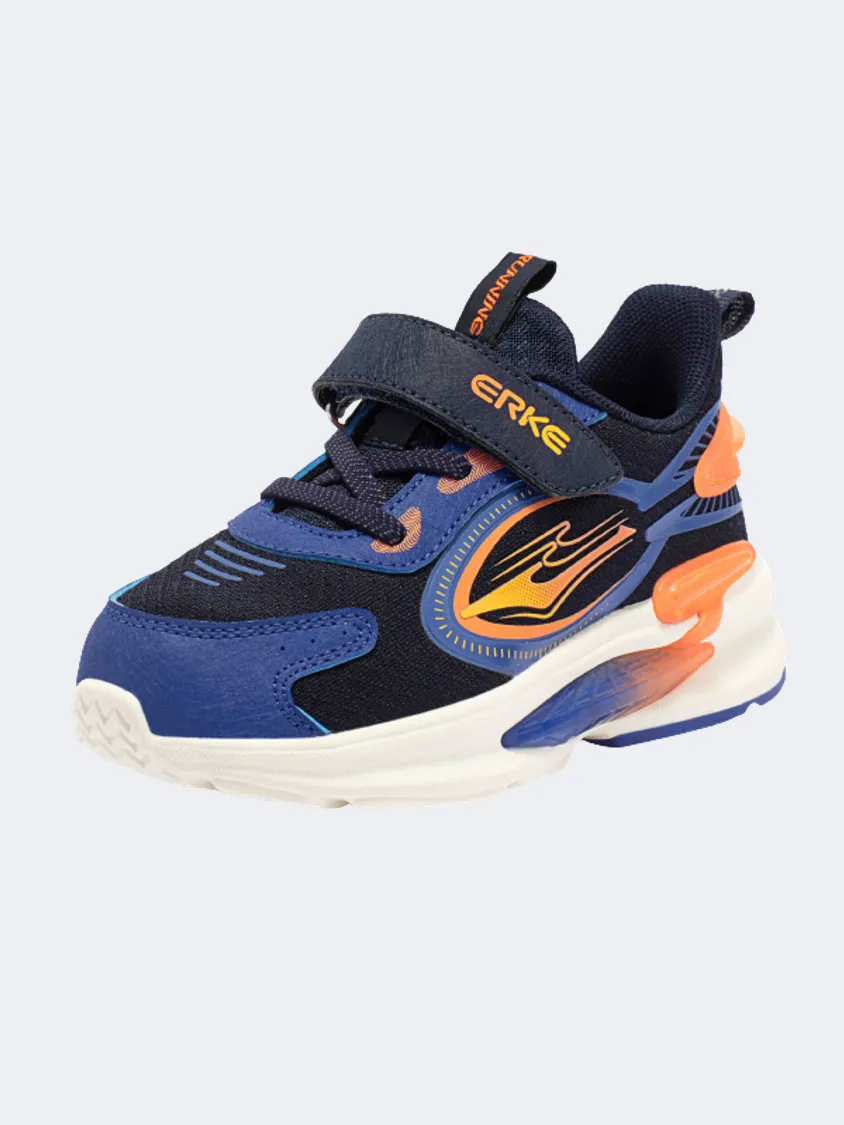 Erke Stability Ps-Boys Running Shoes Dark Blue Muscle Aid Leather Touch