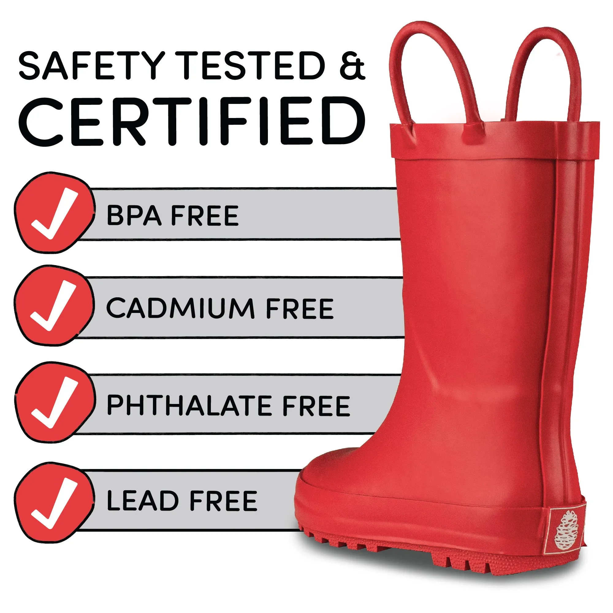 Outdoor Walking Essentials Cherry Red Matte Rain Boots