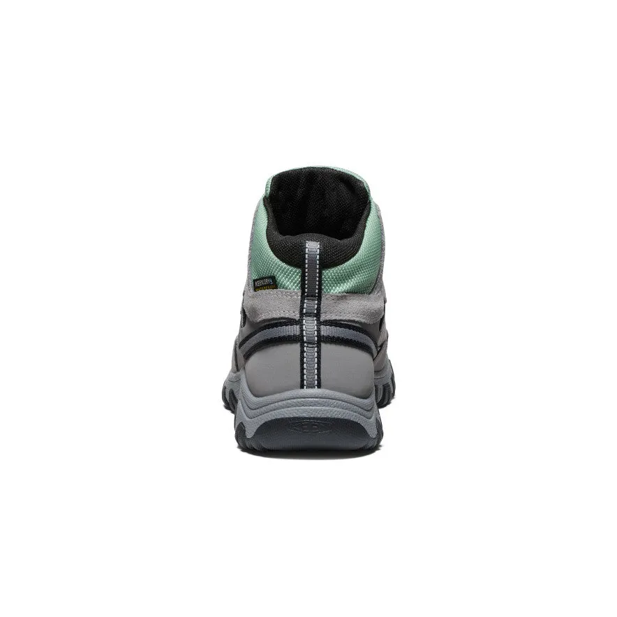 Big Kids' Targhee IV Waterproof Hiking Boot  |  Alloy/Granite Green Uppers resist breakdown from frequent bending