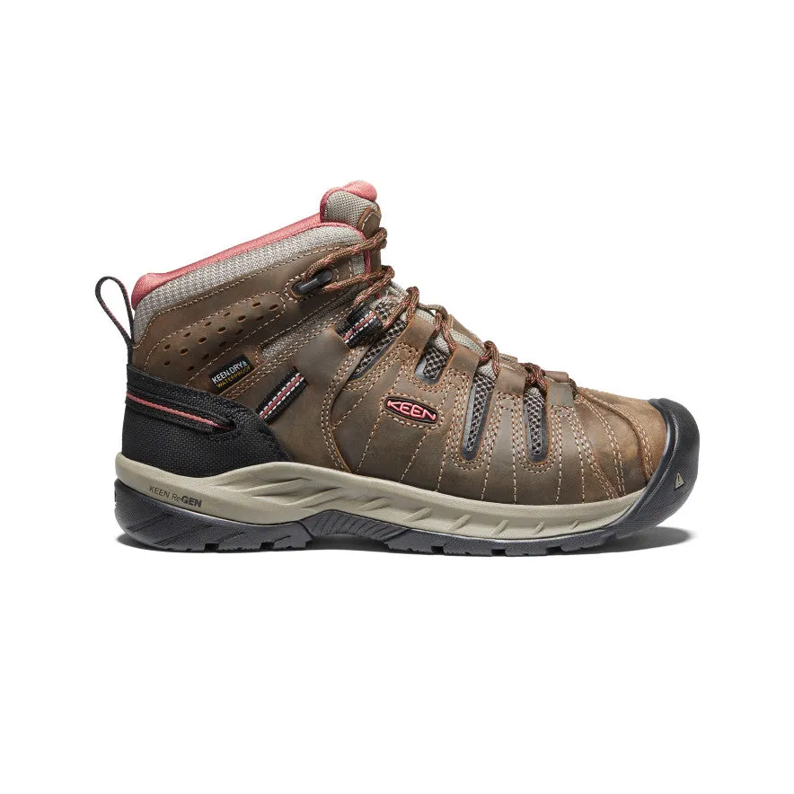 Women's Flint II Waterproof Boot (Soft Toe)  |  Cascade Brown/Brick Dust Outsole cradle secures the foot during direction changes City Workout