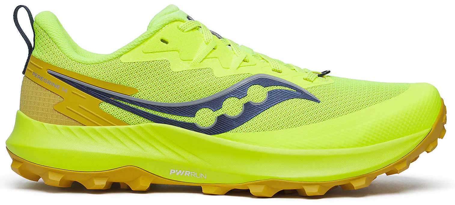 Saucony Peregrine 14 Mens Trail Running Shoes - Yellow Natural Fit