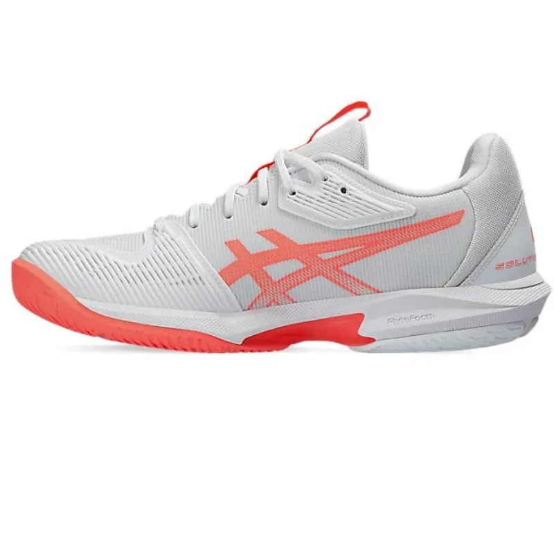 Asics Solution Speed FF 3 Women's Tennis Shoes - White/Sun Coral Functional Mesh Urban Casual