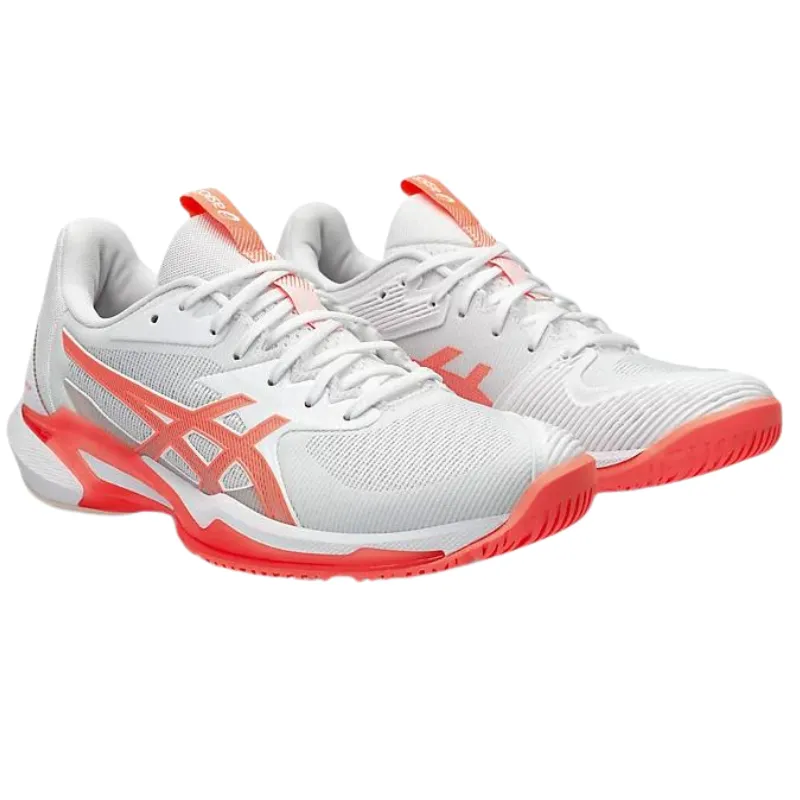 Asics Solution Speed FF 3 Women's Tennis Shoes - White/Sun Coral Trendy Sport Utility