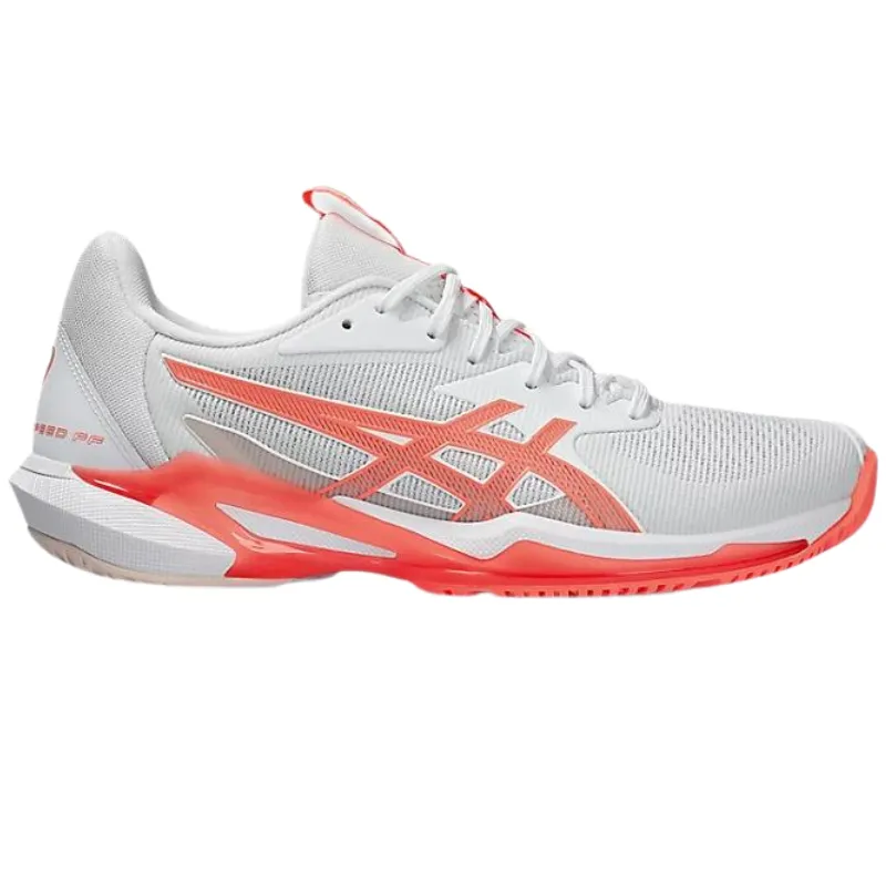 Adaptive Fit Quick Drying Asics Solution Speed FF 3 Women's Tennis Shoes - White/Sun Coral