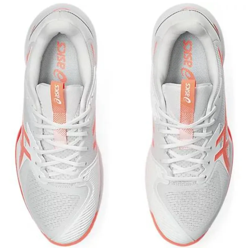 Flat Grip Mobility Seekers Asics Solution Speed FF 3 Women's Tennis Shoes - White/Sun Coral