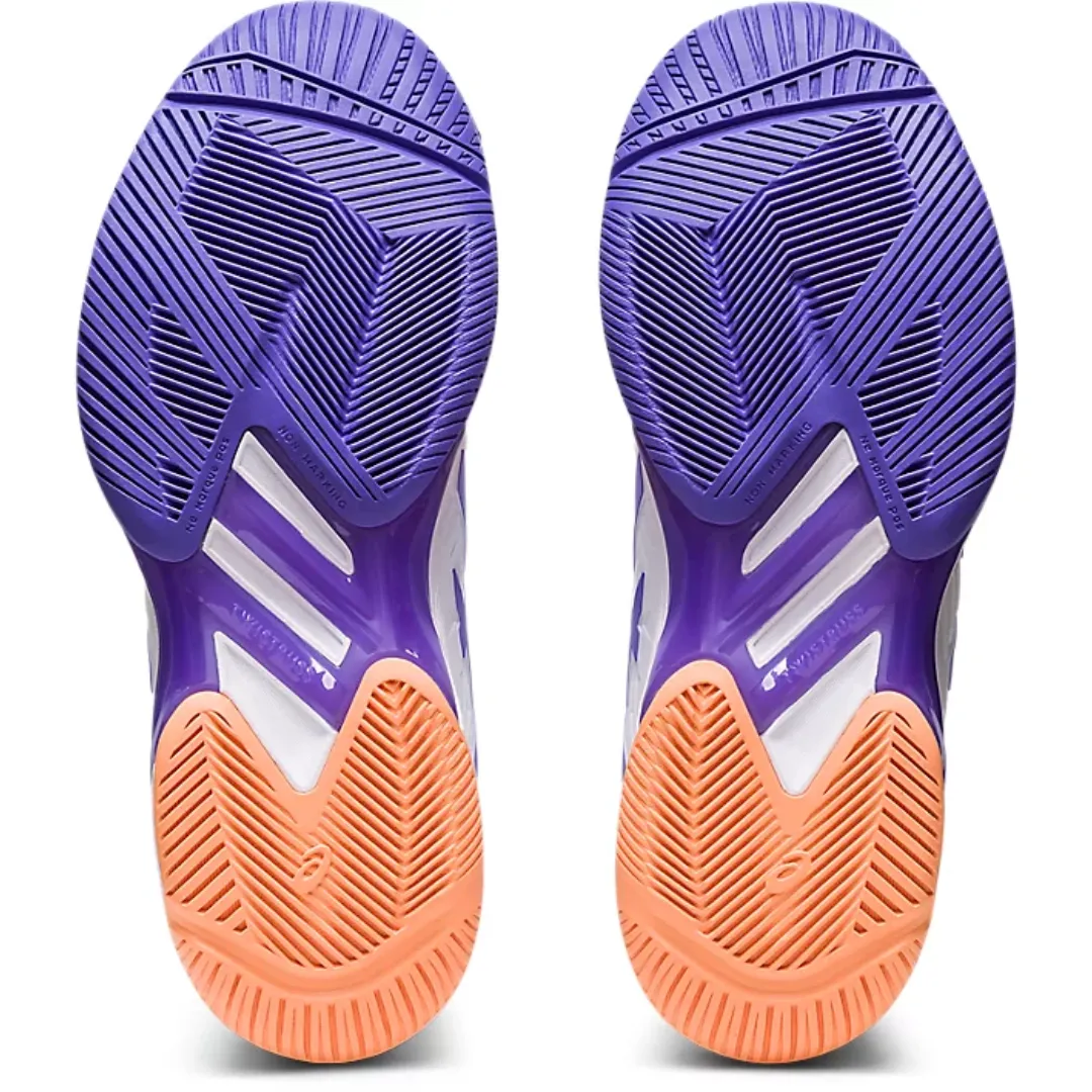 Asics Women Solution Speed FF 2 Tennis Shoes - White/Amethyst Energy Boost