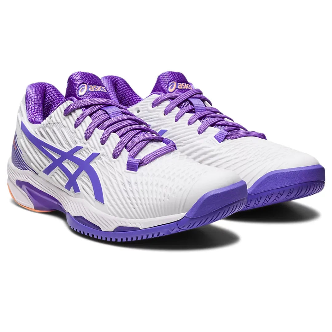 All Day Asics Women Solution Speed FF 2 Tennis Shoes - White/Amethyst