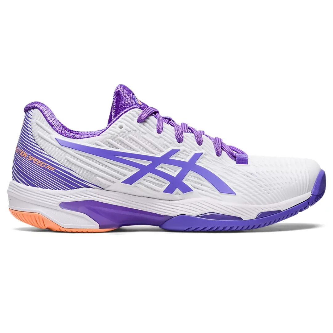 Stability Cushion Workout Ready Asics Women Solution Speed FF 2 Tennis Shoes - White/Amethyst