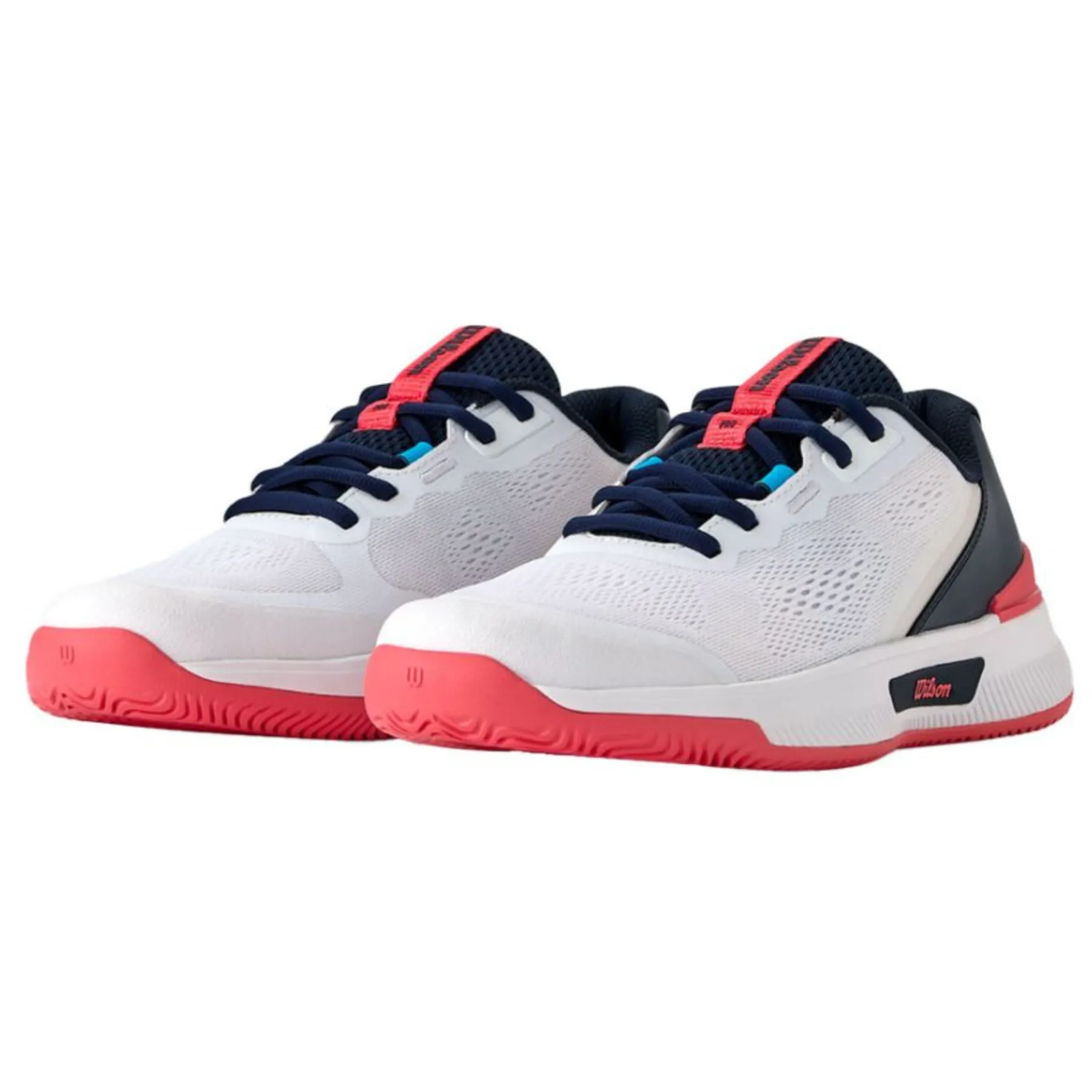 Breathable mesh Versatile Fit Wilson Intrigue Pro Women Tennis Shoes - White/Navy/Blaze