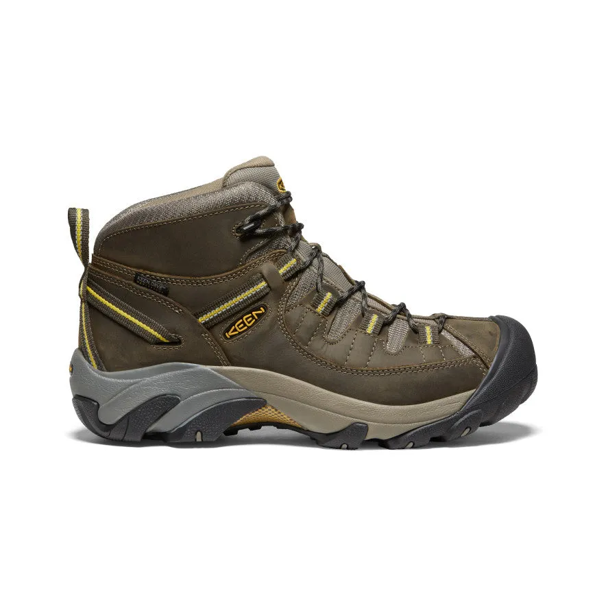 Durability Plus Men's Targhee II Mid Waterproof Hiking Boots  |  Black Olive/Yellow