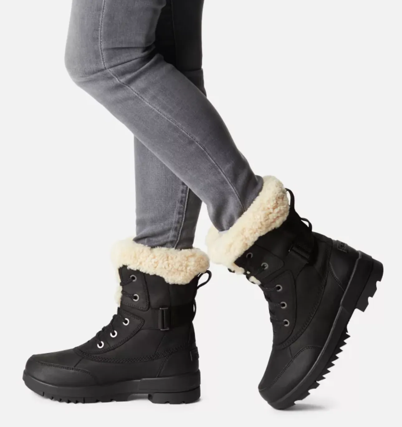 Tough Adventure Trek Sorel TORINO? II Shearling Waterproof Winter Black Boots