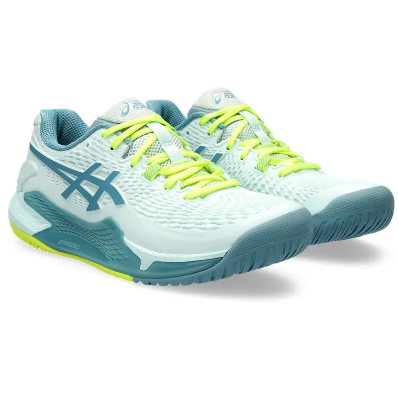 lightweight fabric Asics Gel Resolution 9 Womens Tennis Shoes -Soothing Sea / Gris Blue